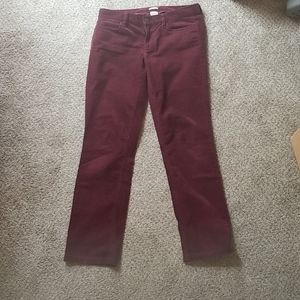 JCrew burgundy corduroy matchstick pant